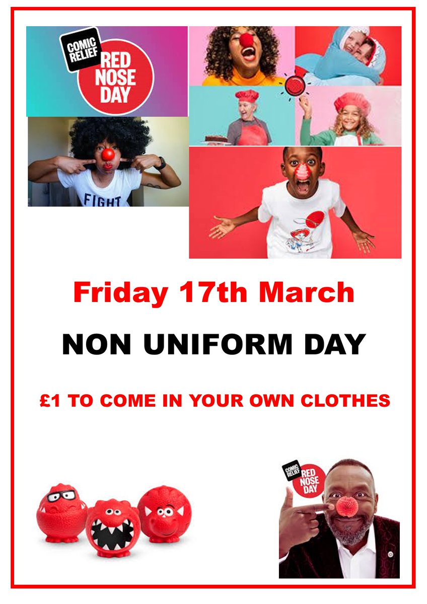 Red Nose Day - Non Uniform Day - Friday, 17th March 2023