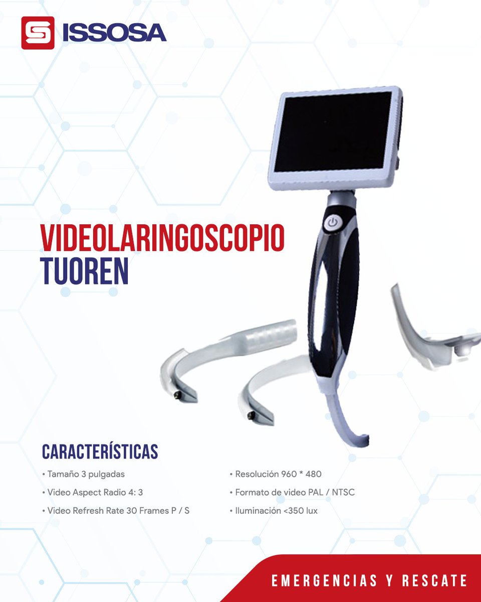 ISSOSMedical's tweet photo. El #videolaringoscopio TUORen Kingtaek® es la herramienta perfecta para los médicos y otros profesionales de la salud que necesitan operar de manera efectiva en vías aéreas difíciles. https://t.co/SOBcx9umfZ https://t.co/RV1GWjW8XX