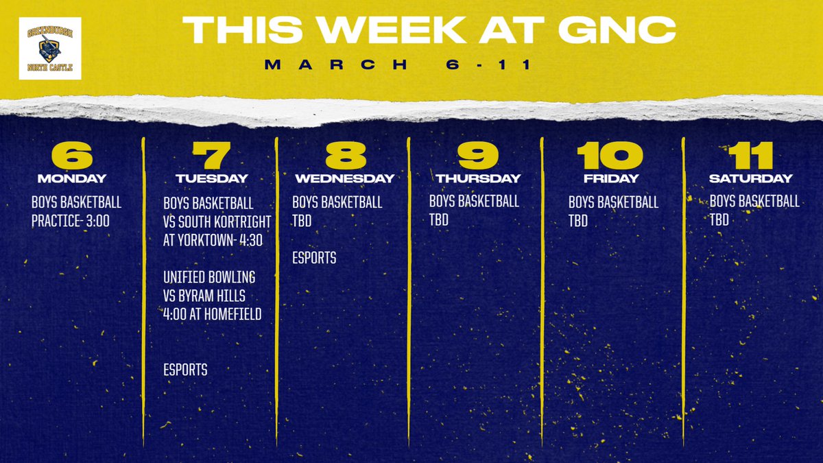 Athletics this week! Boys hoops in regional action, Unified bowling and spring sports a week away! #GNC #Knights #bowling #basketball #epsorts