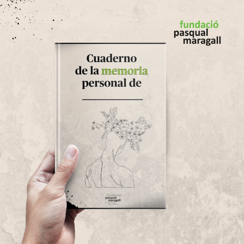 fpmaragall's tweet photo. Este cuaderno de la memoria es un símbolo de lucha contra el Alzheimer 💪​ y de todos los recuerdos que se ha llevado.

🟢​ Desde la Fundación Pasqual Maragall lo hemos hemos preparado para que tu ser querido y tú podáis guardar todas esas vivencias tan especiales.