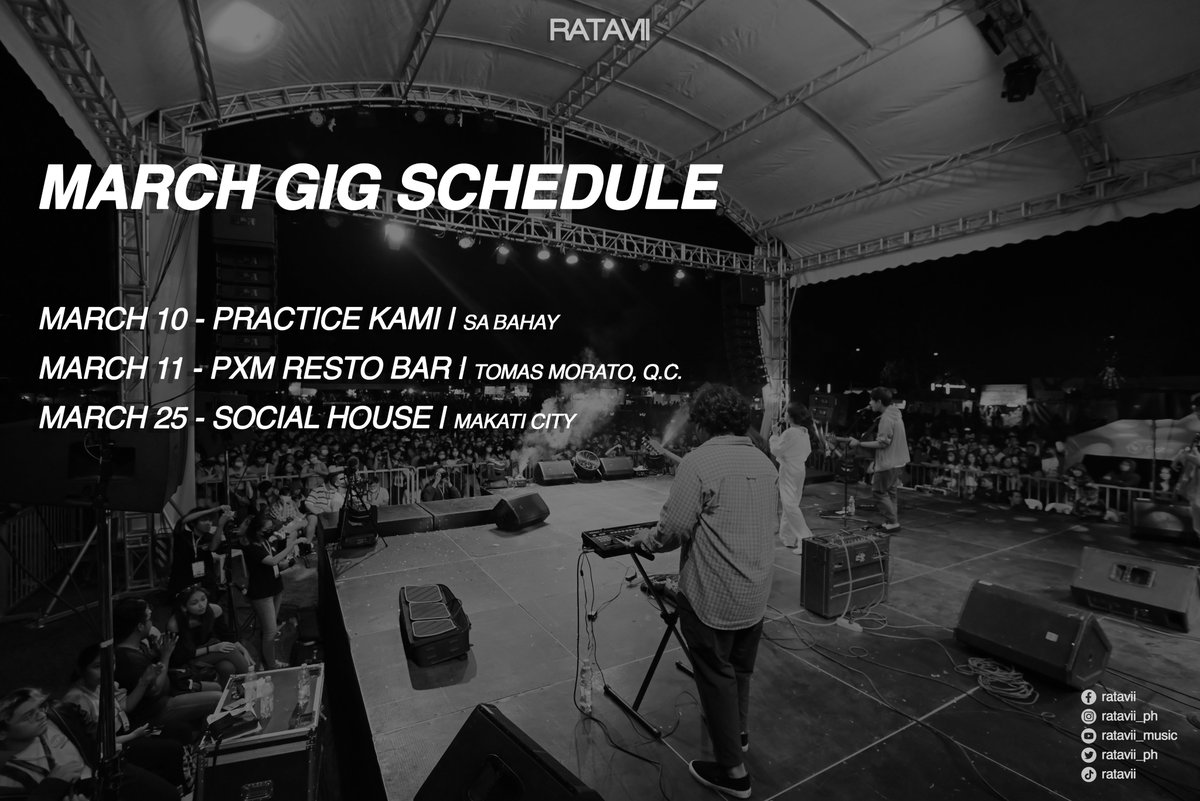 rataviimusic's tweet photo. Gumawa po kami ng gig schedule, Kitakits! ♥️ https://t.co/tUj2HcrWe7