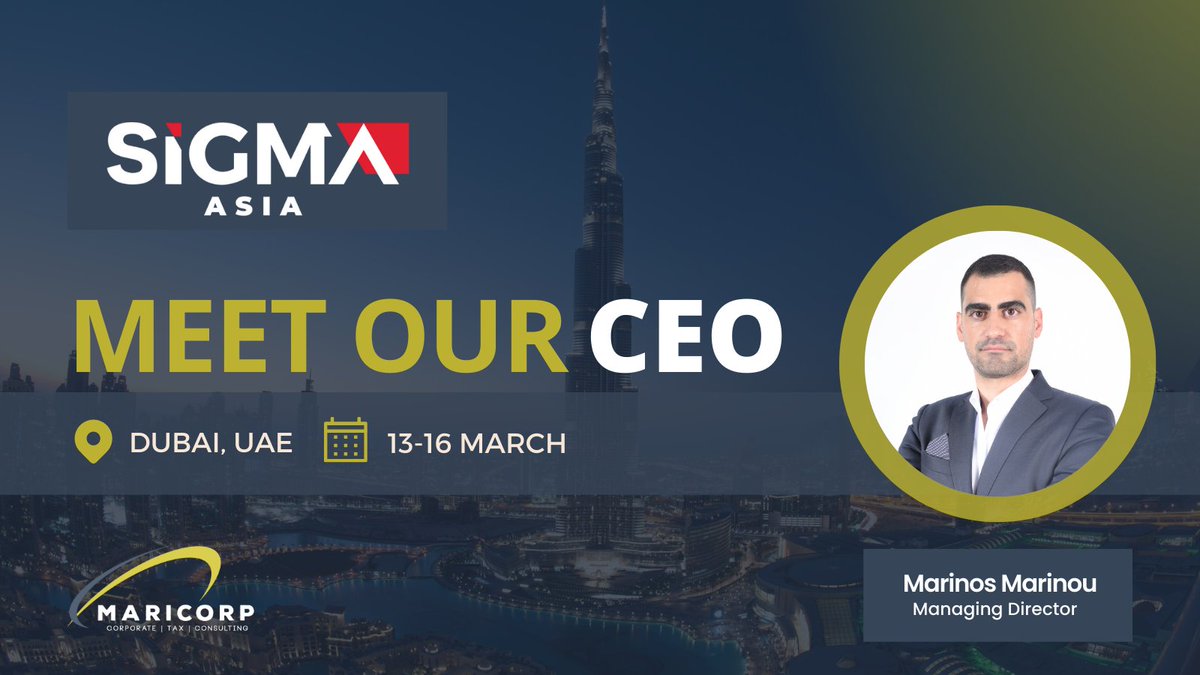 MariCorpCy's tweet photo. Meet with our CEO at SiGMA Dubai --->13-16 March 📆
Book your slots 🌐https://t.co/Ly1uUJc8Mp

@iGamingSummit 
 
#SiGMA #Dubai #SiGMAsia #Gambling #iGaming #Onlinegambling #Sportsbetting #Gaming #Casino #WorldsGamingFestival https://t.co/rk6RBPbXdY