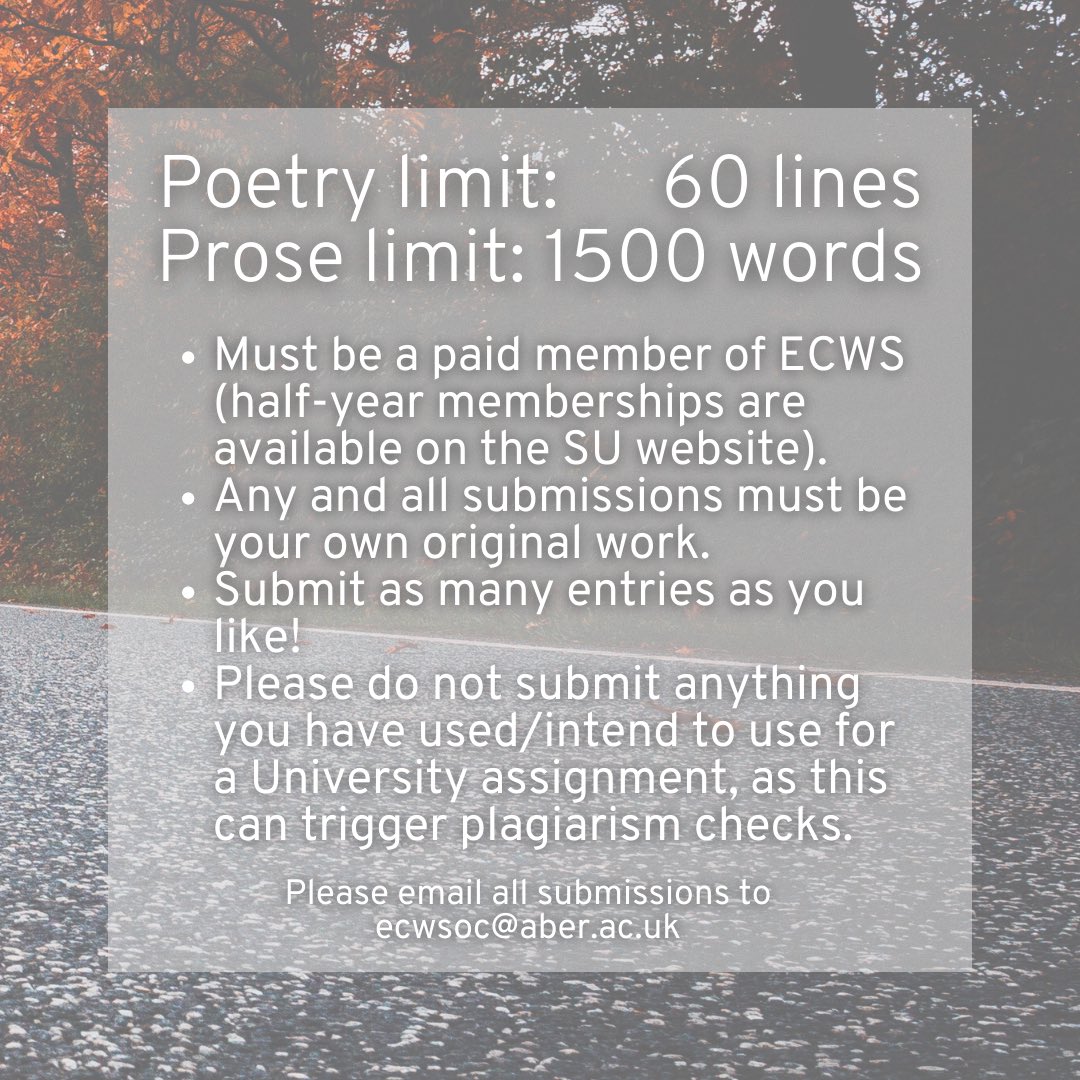 AberECWS's tweet photo. AberInk: Long Road Home

We’re still accepting submissions for our Semester 2 Aberink: Long Road Home! Please email your submissions to ecsoc@aber.ac.uk.

We are also requesting portfolio’s for the AberInk (paid) cover commission! 
(2-4 pieces of your pre-existing artwork) https://t.co/xyYinQ5GZw