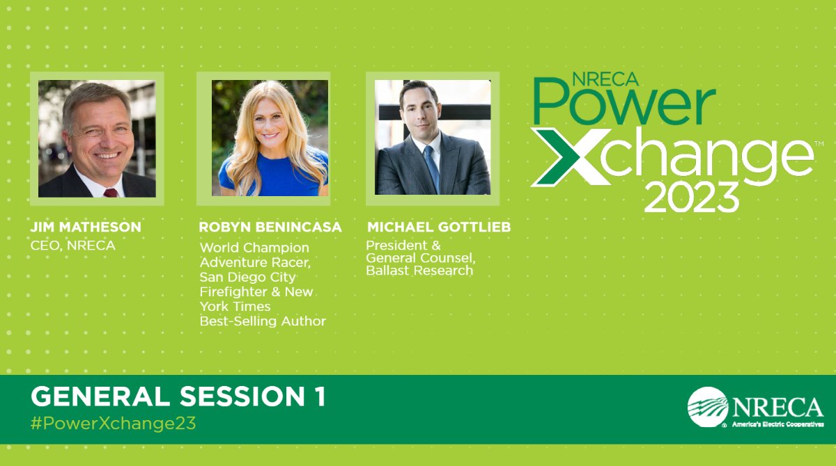 Today begins our #PowerXchange23 general session. Follow below for updates from <a href="/NRECAJim/">Jim Matheson</a>, Ballast Research’s Michael Gottlieb and <a href="/robynbenincasa/">Robyn Benincasa</a>! #ItsTimeToLead