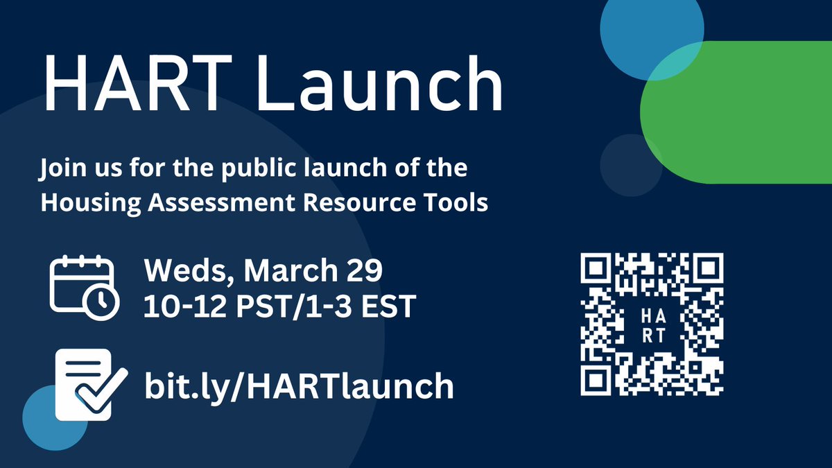 We've been working hard behind the scenes to get our tools ready for the #HARTlaunch later this month. 🎉 
Register now to get the first look at our data-driven #housing tools and hear about their impact for governments and advocates across Canada. bit.ly/HARTlaunch