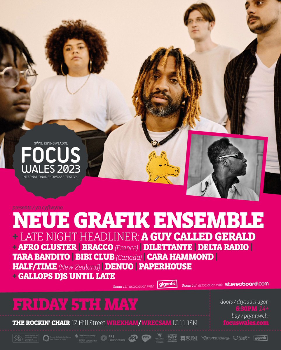 🙌 @neuegrafikk Ensemble at FOCUS Wales 2023 + @guycalledgerald !!!🙌+ @afrocluster #BRACCO 🇫🇷 @dilettantesongs @deltaradioband @TaraBandito @BibiClubmusic 🇨🇦 @carahammond_ #HalfTime 🇳🇿 @denuomusic #PAPERHOUSE @GALLOPS DJs 🎪 MAI 5 MAY #WREXHAM 🎫 focuswales.com