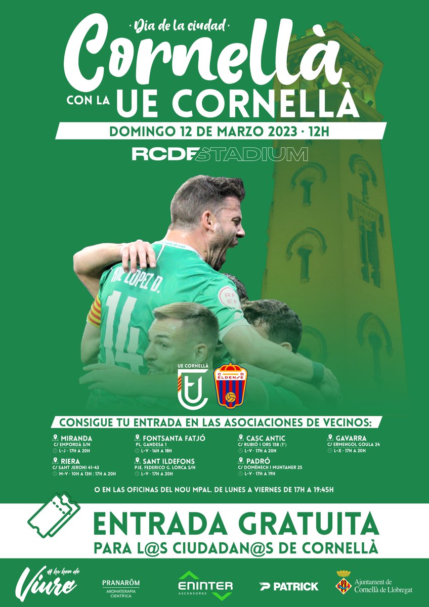 UE Cornellร ๐ (@ue_cornella) on Twitter photo ๐ข๐๐ป ๐ฟร๐ผ ๐ฟ๐ ๐๐ผ ๐พ๐๐๐ฟ๐ผ๐ฟ
๐ฟร๐ผ ๐ฟ๐ ๐พ๐๐๐๐๐๐ร ๐ข๐๐ป
๐๐ Por primera vez, la #UECornellร celebra el dรญa de la ciudad para que todo Cornellร de Llobregat disfrute del fรบtbol en el #RCDE Stadium ๐๏ธ
๐ <a href="/CD_Eldense/">CD Eldense</a>
๐๐ป๐ฅ NO TE LO PUEDES PERDERโ๏ธ
#HoHemDeViure ๐ ๐ข๐๐ป ๐ฟร๐ผ ๐ฟ๐ ๐๐ผ ๐พ๐๐๐ฟ๐ผ๐ฟ
๐ฟร๐ผ ๐ฟ๐ ๐พ๐๐๐๐๐๐ร ๐ข๐๐ป
๐๐ Por primera vez, la #UECornellร celebra el dรญa de la ciudad para que todo Cornellร de Llobregat disfrute del fรบtbol en el #RCDE Stadium ๐๏ธ
๐ <a href="/CD_Eldense/">CD Eldense</a>
๐๐ป๐ฅ NO TE LO PUEDES PERDERโ๏ธ
#HoHemDeViure ๐