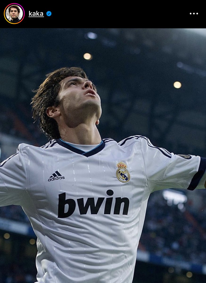 🤍🇧🇷 Ricardo Kaká on IG: “121 years of glorious history &amp; to many more. Thank you, always Hala Madrid.”