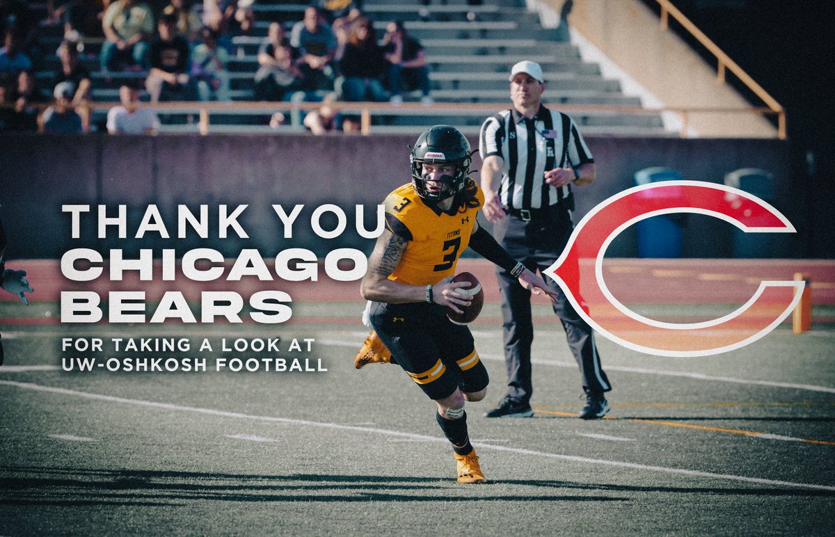 Shoutout to the <a href="/ChicagoBears/">Chicago Bears</a> for taking a look at the players of <a href="/UWOFootball/">UW-Oshkosh Football</a>! ⚡️

#TitanUp || #GoldStandard