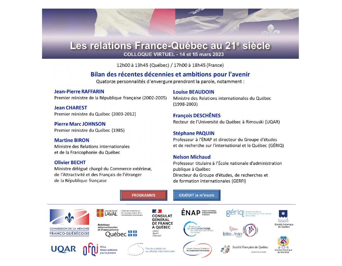 CercleQc's tweet photo. En vous rappellant la conférence imminente sur les relations #France - #Quebec , nous tenons à porter votre attention sur un petit changement dans le programme comme indiqué ci-bas: https://t.co/OoMg4TOQCz