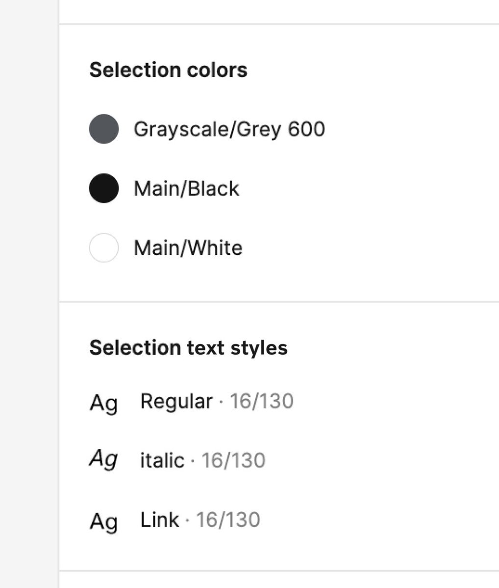 mahersinjary's tweet image. Imagine if @figma had Selection text styles as they do Selection colors when selecting an entire page/section. #FeatureRequest