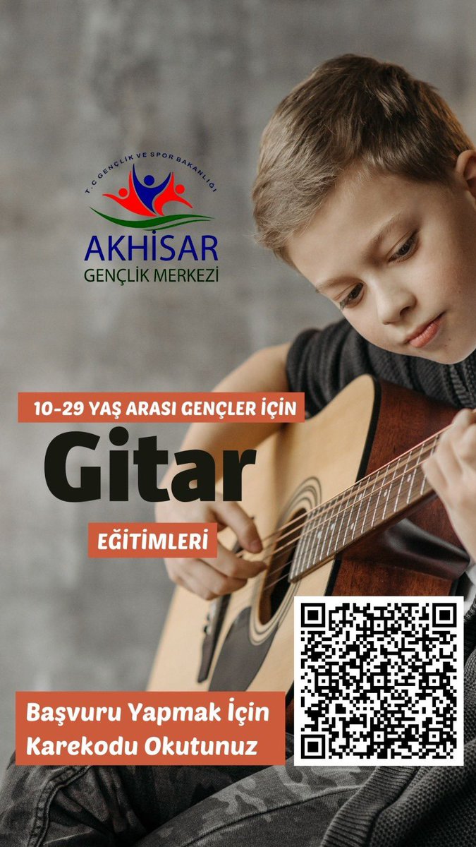 #gsbakhisargençlikmerkezi ❇️ gitar eğitimi başvuruları başladı başvuru için Karekod okutabilirsiniz #akhisar gm 🍀 #manisagençlik #gençlikneredebizorada #merkezimdesenvarsın