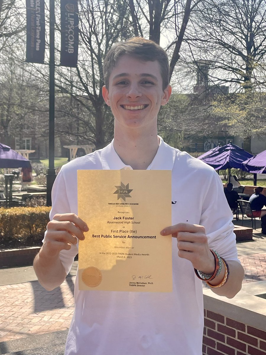 Congratulations to our Level III student Jack Foster on his 1st place win for best PSA at the #THSPAawards
