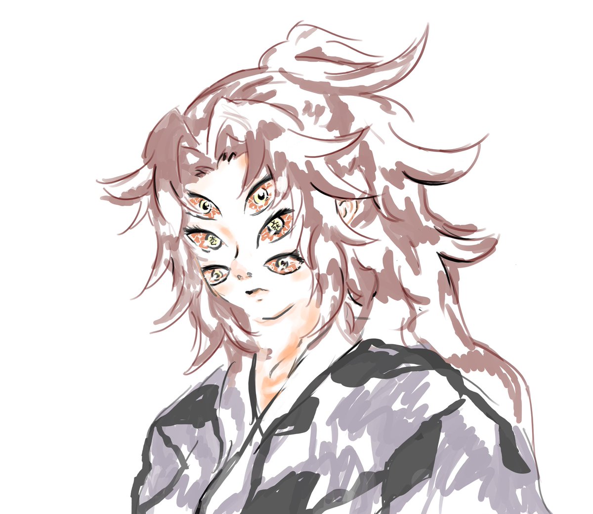 ekiibyo's tweet photo. ─┈ ⛩️ https://t.co/dgxY6Vd6U7 that'll do. added splash and scribbles of colour so it wasn't just line art, until I get my photoshop sub back. https://t.co/52WXAPilmw