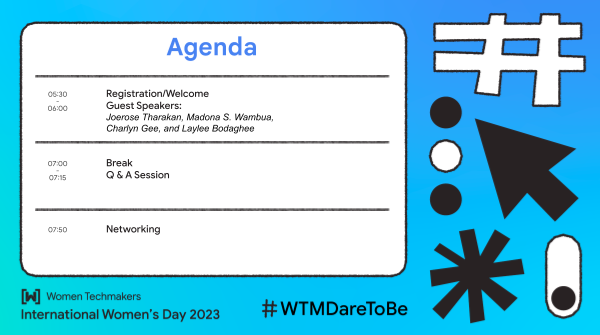 gdg_nyc's tweet photo. How will you “DARE TO BE” this IWD?

Join @gdg_nyc for an interactive conversation with industry experts @JoeroseTharakan, @madona_syombua, 
@ charlyngee, &amp; @LayleeJoy as we celebrate IWD ’23 on Wed. 3/8/23 at 5:30PM 
@Wix
 
#gdg_nyc #IWD2023 #daretobe https://t.co/HuvV2Z7fN7