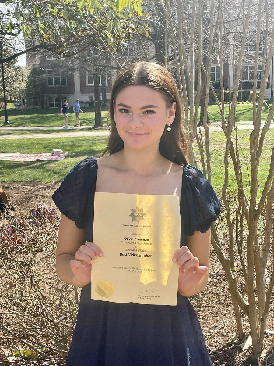 Congratulations to our Level III and Level IV student Olivia Freeman for winning 2nd place at the #THSPAawards for best videographer!