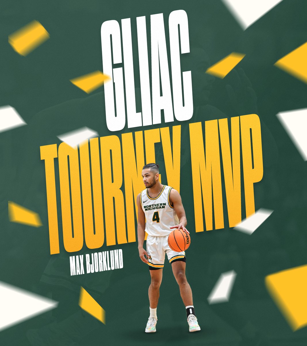 NMUMensBBALL's tweet photo. Max Bjorklund was named the GLIAC Tournament MVP!

He averaged 19.7 PPG over the three games to lead NMU to its first title in 23 years.

#NMUwildcats #ShareNMU https://t.co/dAvd6eBu2r