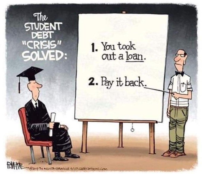 DrDaveSalisbury's tweet photo. @RobertGarcia Here's the easiest, most effective way to deal with student loans that doesn't involve transferring them to people who didn't incur them. #PayYourOwnDebt #StudentDebt #studentloans https://t.co/AF0EBreXzl