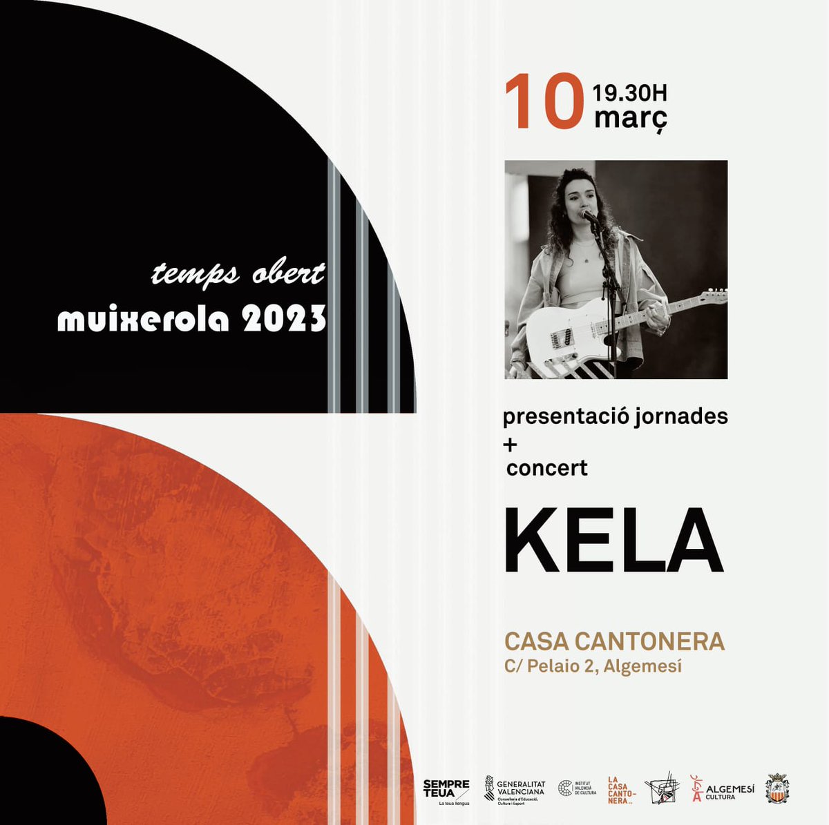 📣Divendres, 10 de març a les 19:30h comença la Muixerola a @lacasacantonera, col·lectiu a qui agraïm la seua participació any rere any.

🎸A més,  comptarem amb l'actuació de la cantautora @unatalkela, guardonada com artista revelació 2022 pel Col·lectiu Ovidi Montllor.