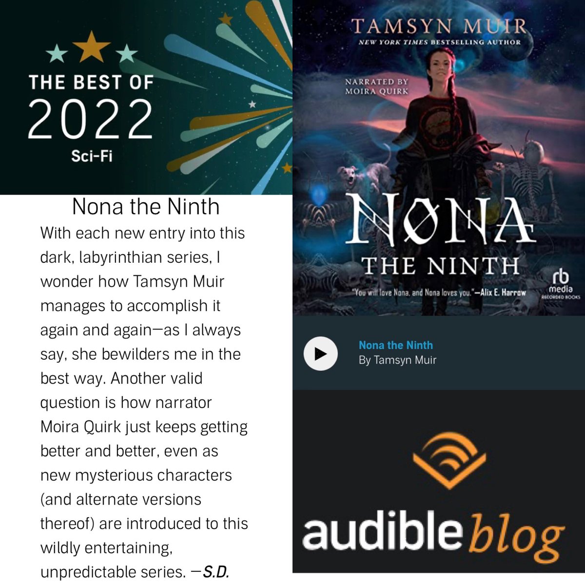 The #lockedtomb series keeps getting weirder and wilder and @audible is here for it! @recordedbooks #GideonTheNinth #HarrowTheNinth #NonaTheNinth #narrator #audiobook #audiobooks