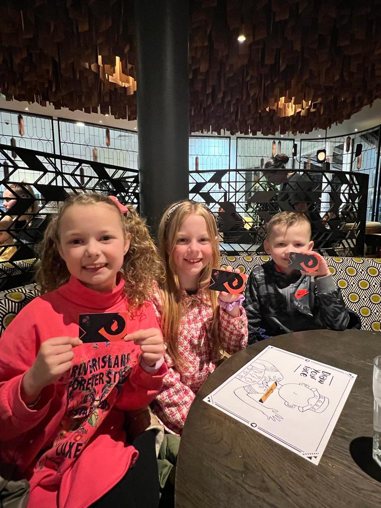 Florie, Eva and Alfie enjoying their Nando’s gift card from <a href="/YCB_Primary/">Ysgol Cwm Brombil - Primary Phase</a> for their dedication to Doodle Maths with 950+ consecutive days of doodling. Thank you <a href="/YCB_Primary/">Ysgol Cwm Brombil - Primary Phase</a>.