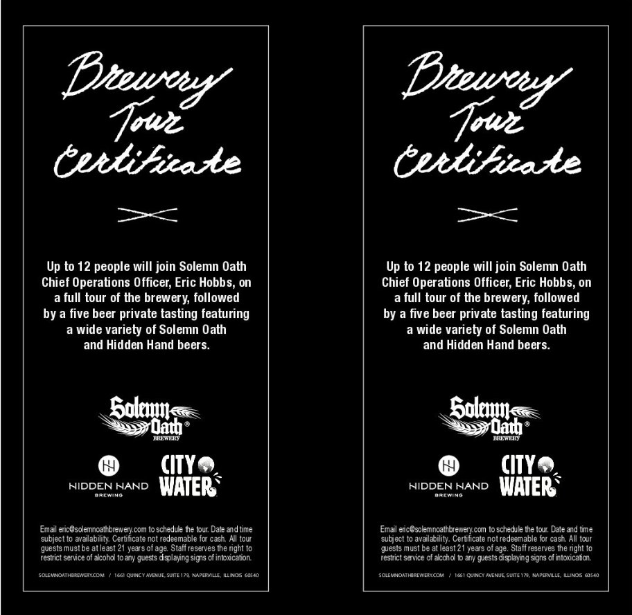 Join us in supporting cancer research and enjoy a private brewery tour and tasting at Solemn Oath Brewery! Bid now on our exclusive auction item, a Brewery Tour Certificate for up to 12 people with COO Eric Hobbs. #SolemnOath #BeerLoversUnite
ow.ly/RIj450Na3iQ