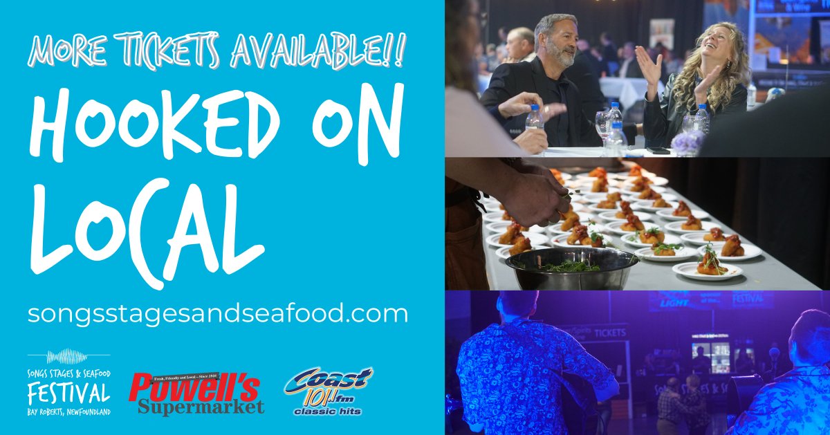 📣 There are now more tickets available for Hooked On Local! 🎟🎟

🔗Grab them (and all other events) here: eventbrite.ca/o/songs-stages…

#SongsStagesSeafood <a href="/PowellsNL/">PowellsNL</a> <a href="/coast1011/">Coast 101.1</a>
