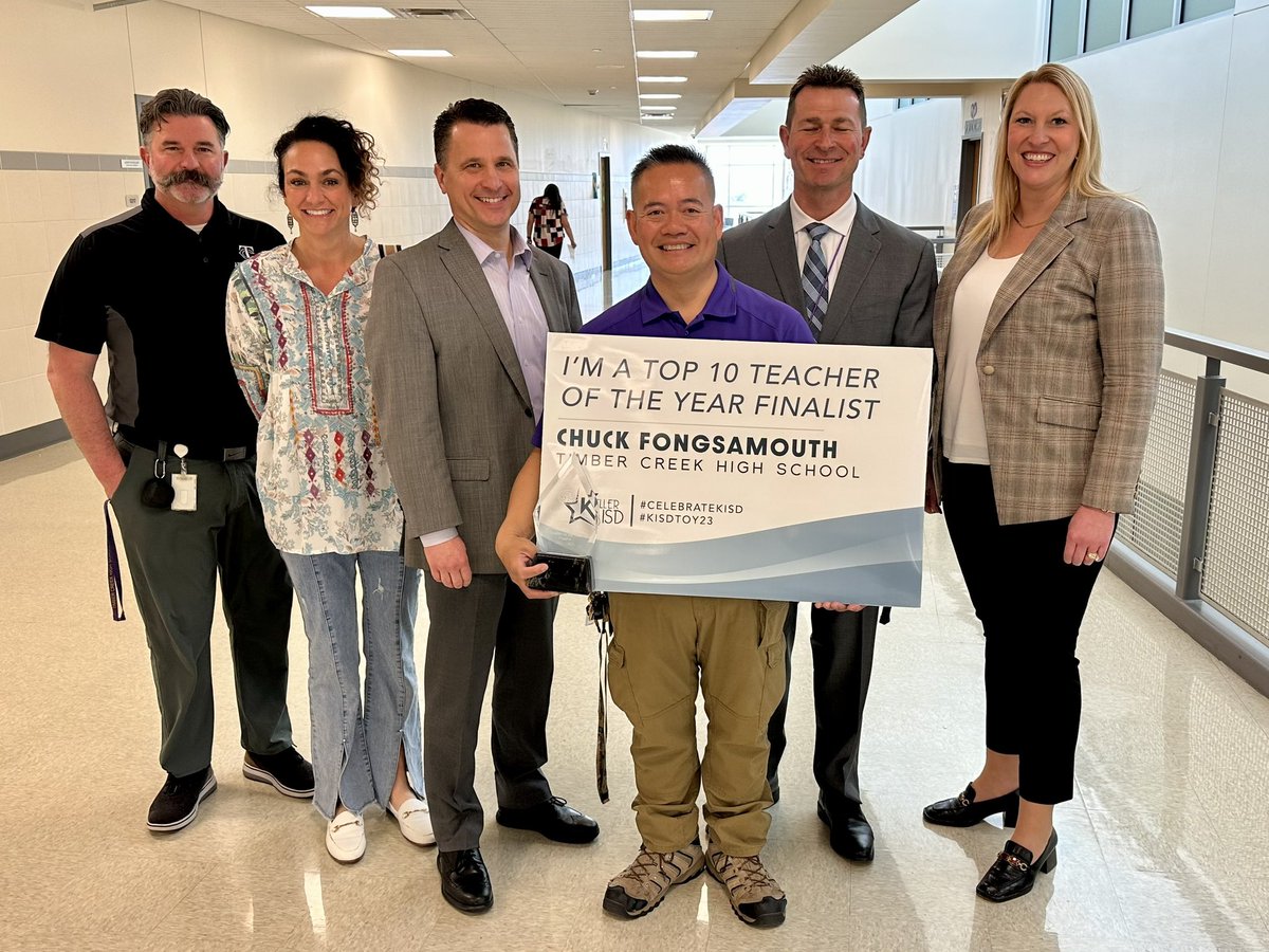 Last but certainly not least! We are proud to present our final Top 10 Teacher of the Year finalists - @TCHSTalon Coach Chuck Fongsamouth! #KISDTOY23