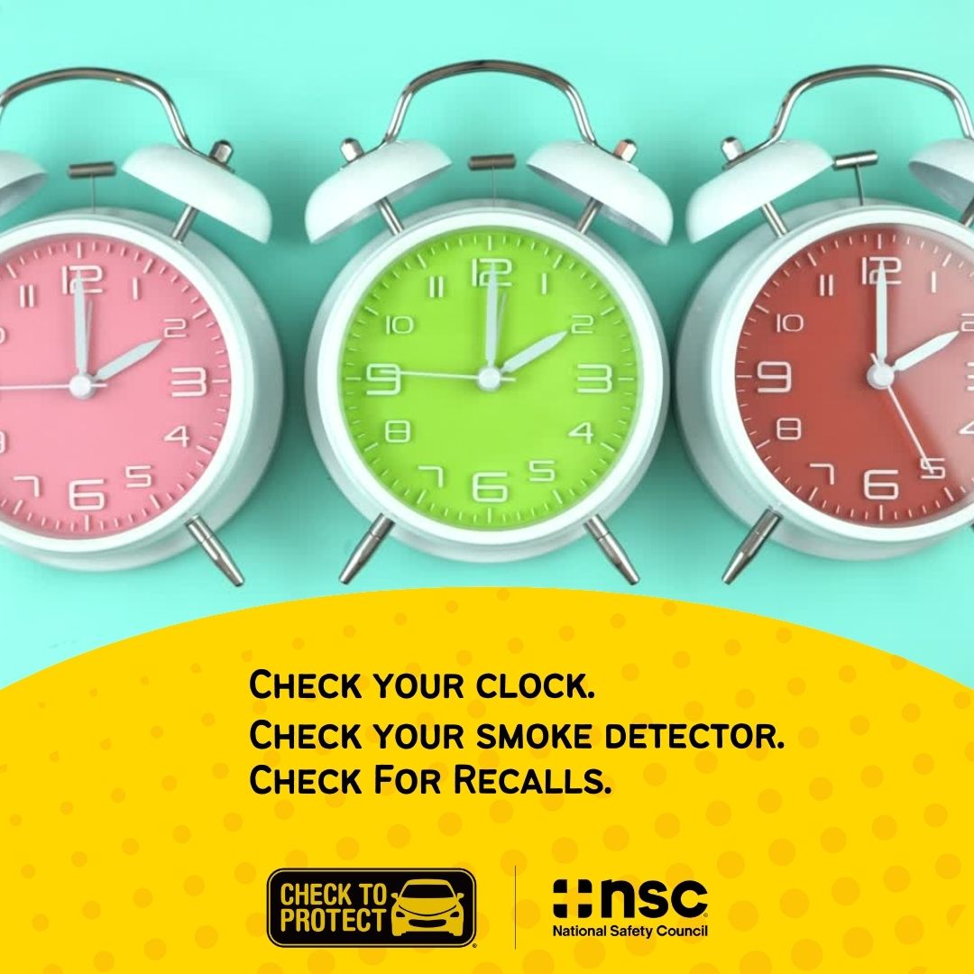 As #DaylightSavingTime begins, do you have your safety checklist ready? #CheckForRecalls #DaylightSaving

⬜ Turn the clocks forward! ⏰
⬜ Change the batteries in smoke alarms! 🔥
⬜ Visit bit.ly/3ZB2IOS and check VIN for safety recalls! 🚗
