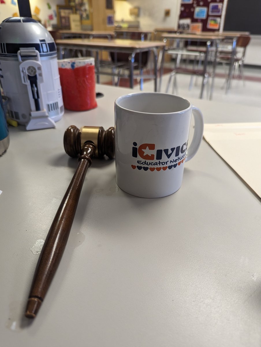 Celebrating Civic Learning Week with some tea for me and First Amendment court cases for the students! 
Fun times!
 @icivics 
#CivicLearningWeek