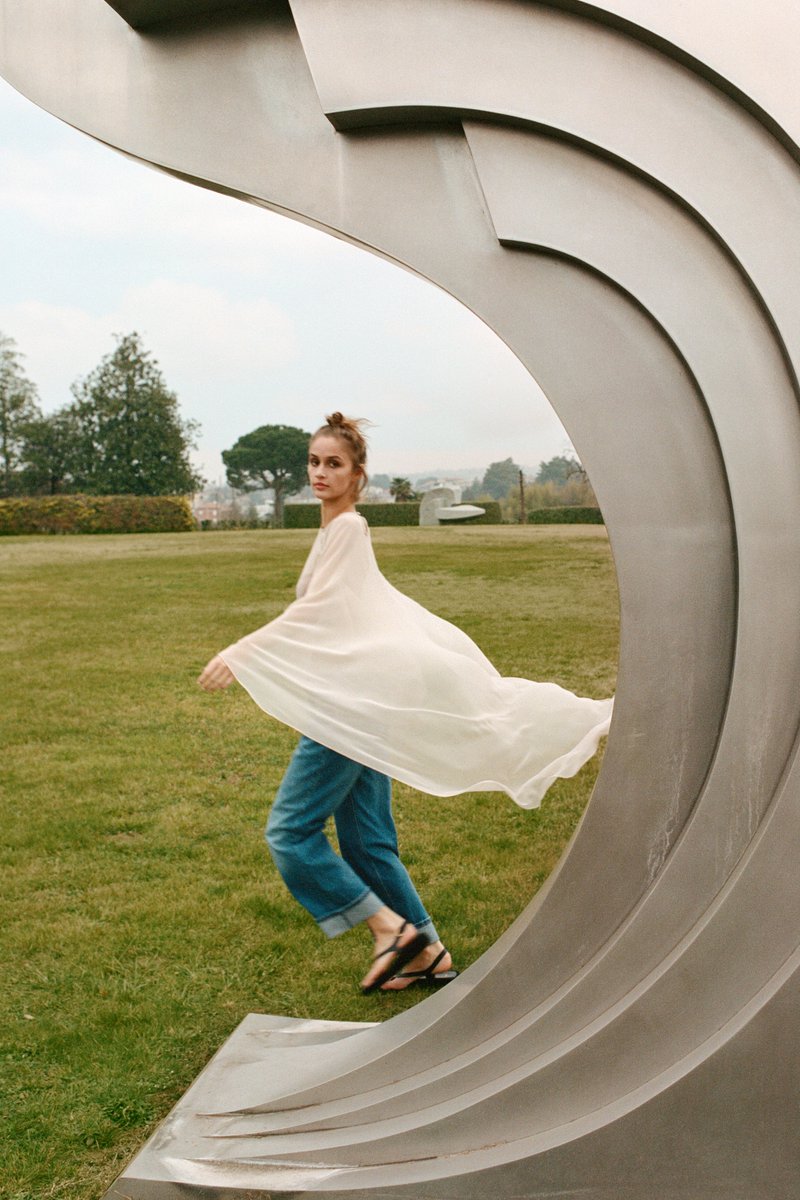 ZARA on Twitter "Asymmetric gauze cape https//go.zara/newintss23"