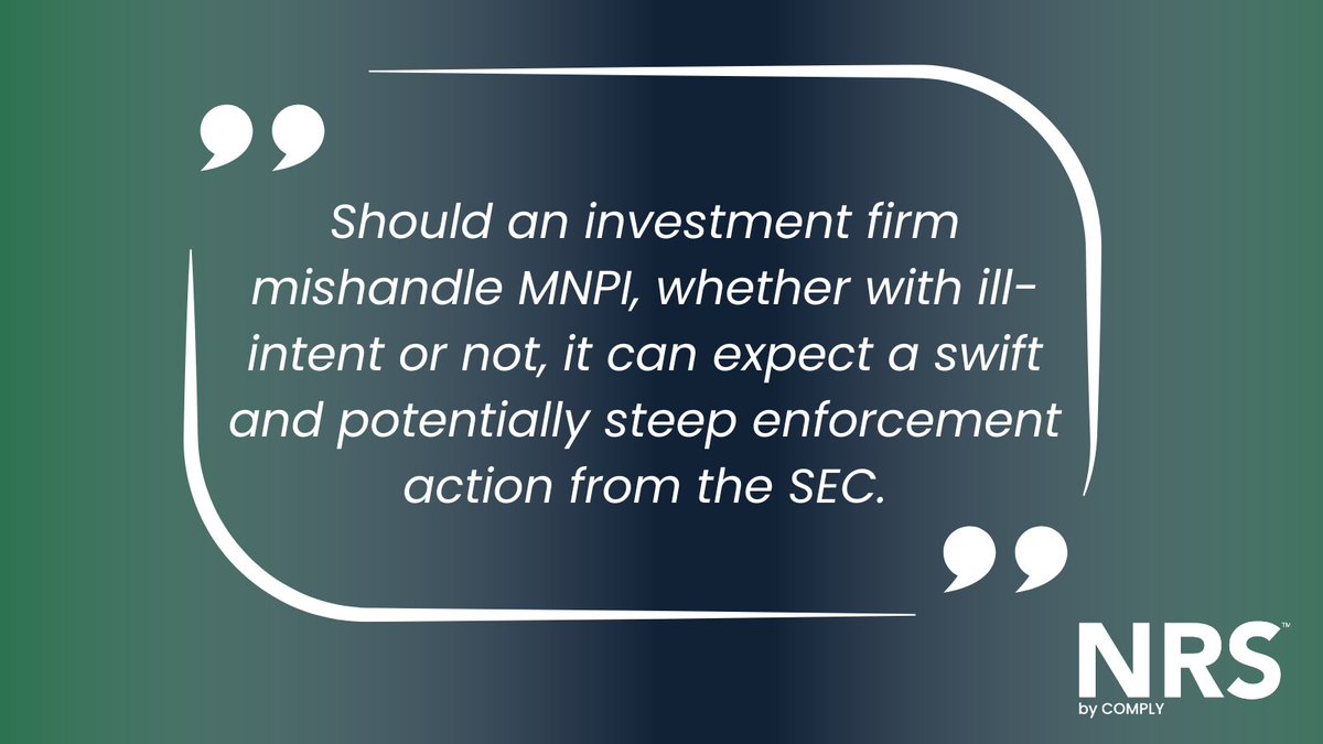 As the SEC shows a growing interest in insider trading, MNPI is becoming a concern for financial advisory firms. As your investment firm navigates the financial landscape, protecting MNPI must remain a top priority of your compliance program. Learn more. okt.to/KespEl
