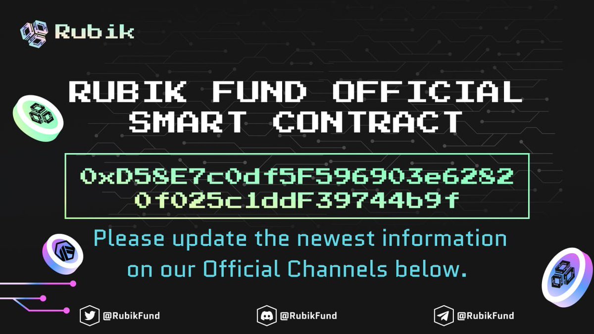 🎉 $RUBIK IS AVAILABLE TO CLAIM 🎉 

👉 Rubik Citizens was contributed to Presale is now available to claim $RUBIK at : rubikfund.finance/#sale 🎉 

👉 Staking is LIVE and you can Stake now to earn profit and maybe you can have an Airdrop from our ecosystem 🔥

#RubikFund #LSDs