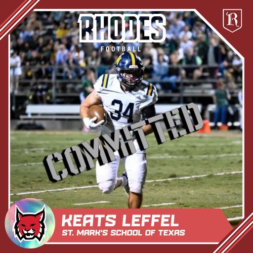 I would like to announce my commitment to further my athletic and academic career at Rhodes College! Roll Lynx Roll! @RhodesCollege @RhodesFootball @coachrichduncan @CoachATChau @SMTXathletics @SMTXfootball @SuperFanMen