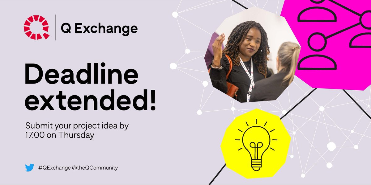 ‼️ #QExchange: deadline extended ‼️

We've extended the deadline to Thursday 9 March for you to upload your project ideas.

Upload your idea by Thursday at 17.00: q.health.org.uk/get-involved/q…