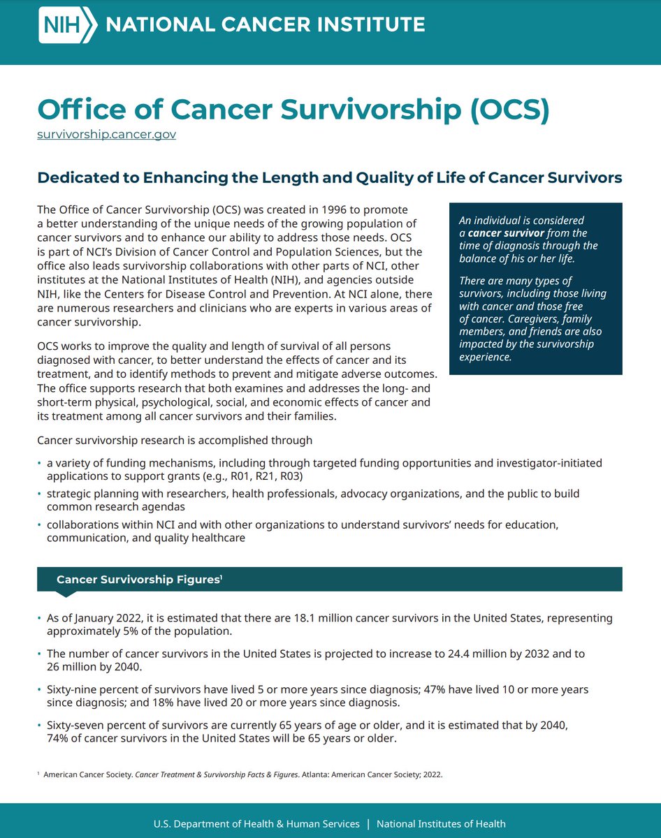 NCI Office of Cancer Survivorship tweet media