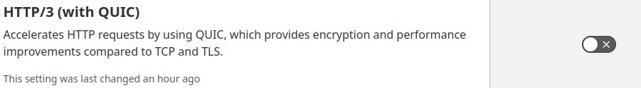 MadsJonNielsen's tweet photo. @discord You need to disable cloudflare http3.
@Cloudflare must have pushed some mistake to their edges... https://t.co/t3PdFKI1YI