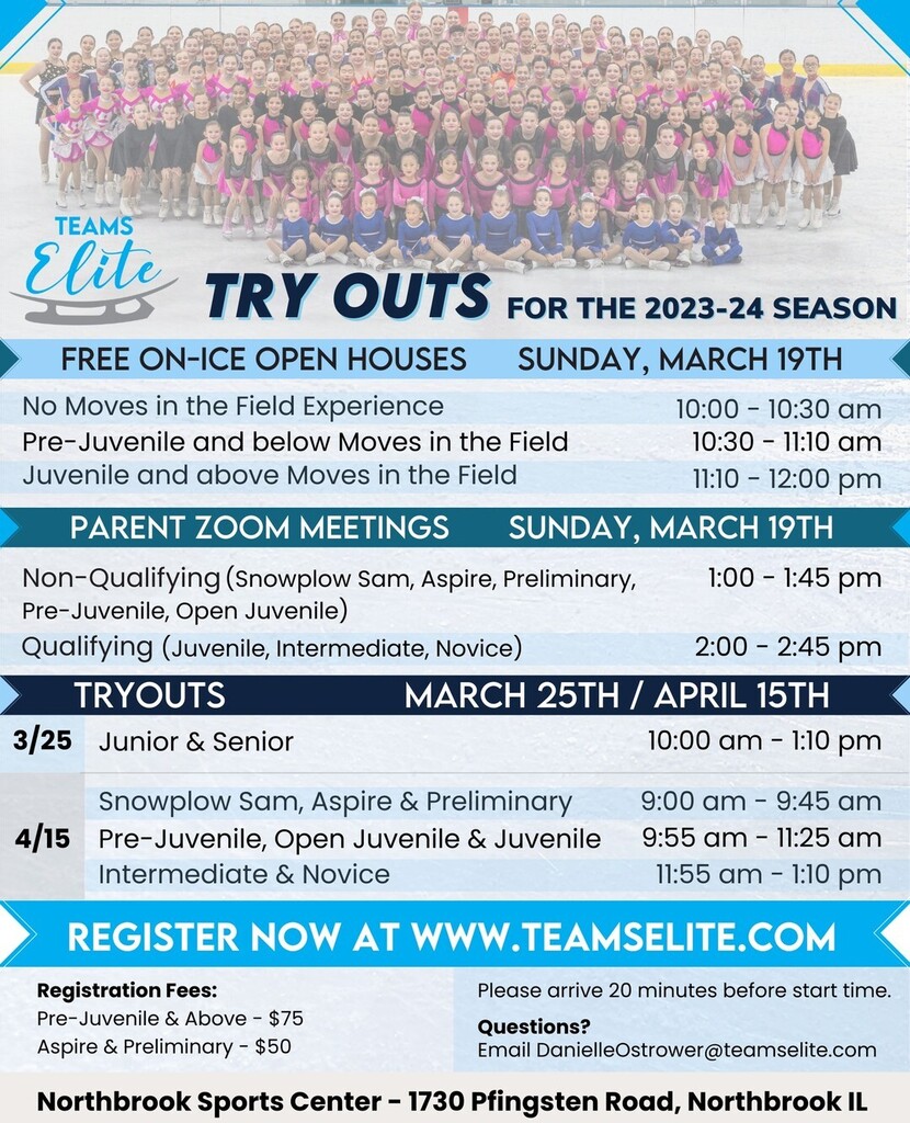 Go to teamselite.com to sign up for tryouts for our 2023/2024 season. #synchroskating #synchronizedskating #teamselitesenior #teamselitejrusa
