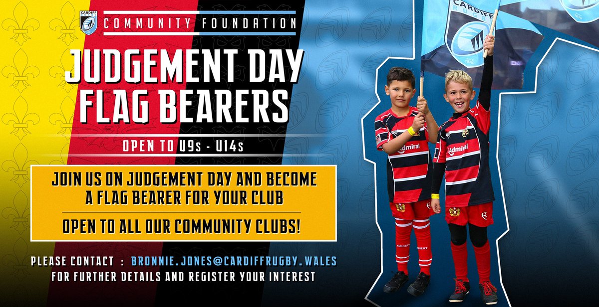 CRugbyCommunity's tweet image. 📣 Calling all of our community clubs 📣

Want to be part of Judgement day? 

Take a look at the flyers below, register your interest and let’s get behind Cardiff 🔵⚫️