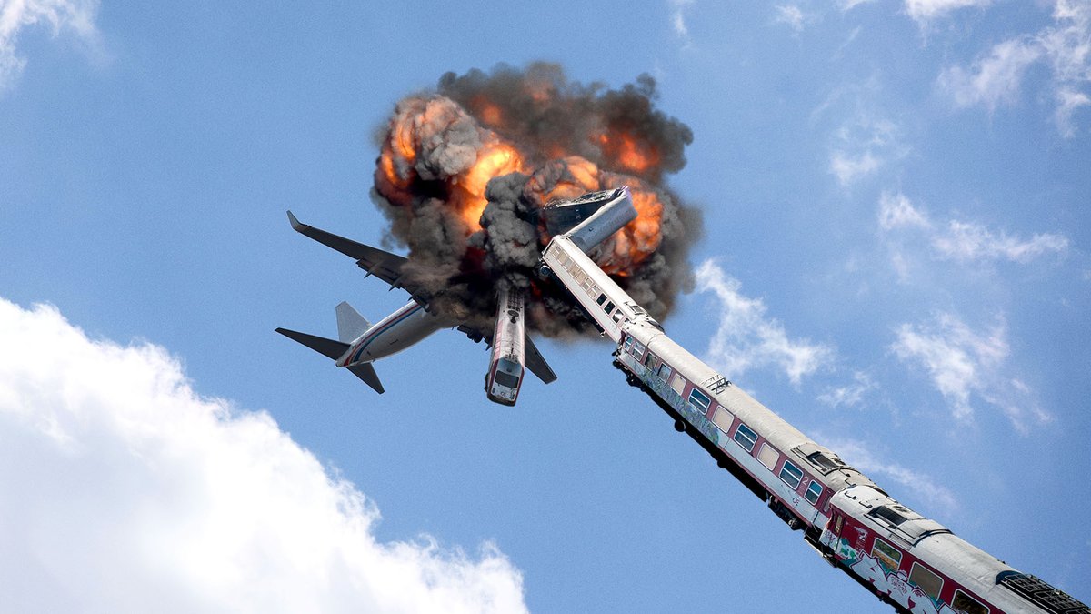TheOnion's tweet photo. Demand Grows For Stricter Transit Regulations After Derailing Train Hits Airplane At 30,000 Feet https://t.co/JHGC4u3ses https://t.co/M6oYIDY4ft