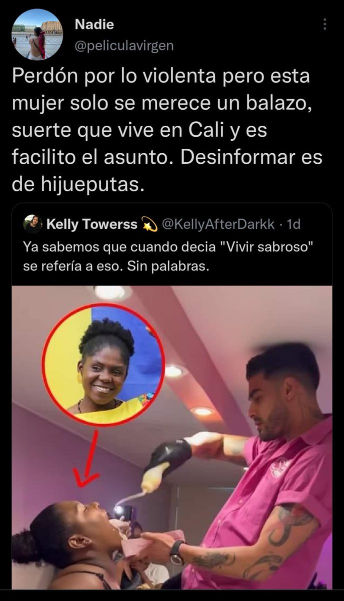 KellyAfterDarkk's tweet photo. Denuncio a esta cuenta (@peliculavirgen) que según es muy defensora de los derechos humanos y feminista, pero me envía amenazas de muerte solo por hacer una sátira a sus ídolos. @PoliciaColombia @FiscaliaCol @TwitterLatAm https://t.co/OS5OhNdvp9