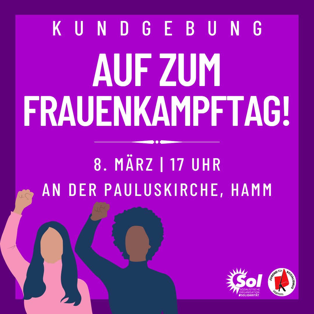 jfshamm's tweet image. Auch in diesem Jahr veranstalten wir eine #Kundgebung zum #Frauenkampftag, um auf die anhaltenden Ungerechtigkeiten aufmerksam zu machen. Deshalb schließe Dich uns am 8.3. um 17 Uhr an der Pauluskirche an und kämpfe gemeinsam mit uns entschlossen für #Feminismus und #Sozialismus!