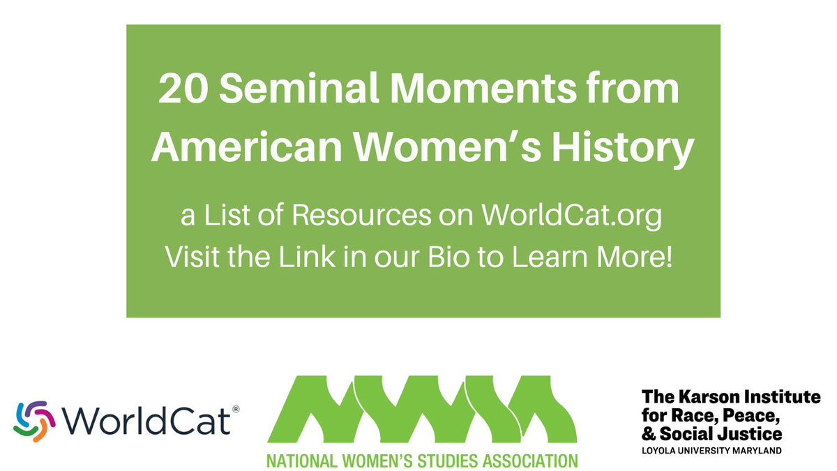 Check out our 20 Seminal Moments in American Women's History!! #WomensHistoryMonth #HERstory LINK: worldcat.org/lists/621b6cdc…