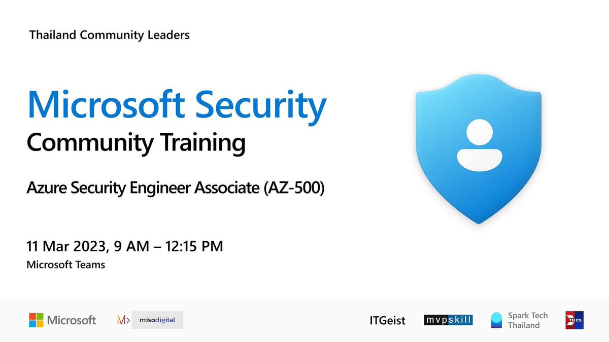 thaicysec's tweet photo. มาต่อกันที่ รวมสรุปเข้ม ๆ สำหรับสอบ Azure Security Engineer Associate (AZ-500) เสาร์นี้ วันที่ 11 มีนาคม 2566 เวลา 9:00 - 12:15 น. 👉 ลงทะเบียนกันก่อนเลย https://t.co/C8CuOCB7Wg https://t.co/ohd1yCtf79