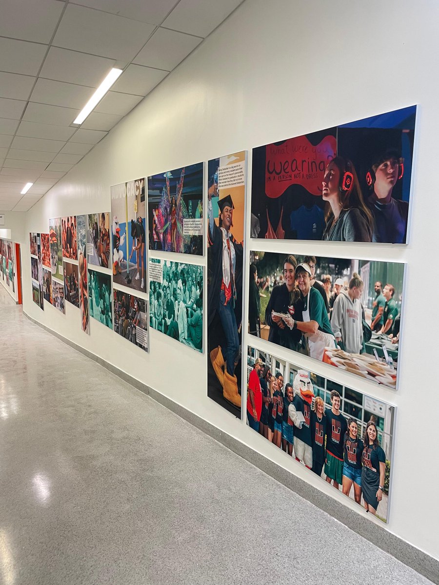 OAICorp's tweet photo. Miami Monday! Rainier + OAI recently completed a fabric wall collage in the student union at University of Miami. This project was a collaborative effort between several divisions at the University of Miami.
#visualbranding #branding #brandedenvironment #universityofmiami #miami https://t.co/4octt0rplE