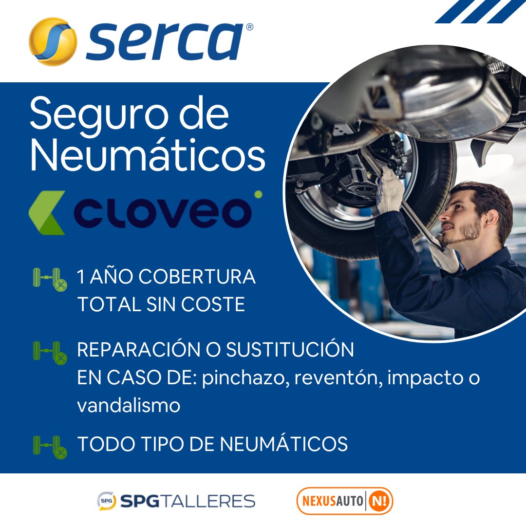 SercaGrupo's tweet photo. ¡Atención @SPG_Talleres y @es_nexus!
Ayuda a tus clientes a conducir sin preocupaciones gracias al seguro de neumáticos con Cloveo. Más info: https://t.co/6oPrDst9ml
#serca #cloveo #nexusauto #spgtalleres #neumáticos #seguro https://t.co/h7wIkPDnq6