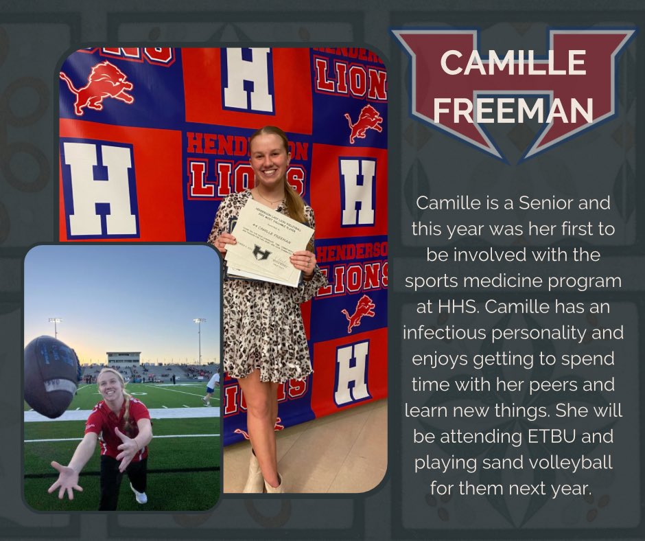 Student AT Aide Highlight: Camille Freeman!! ❤️💙 #golions #NATM2023