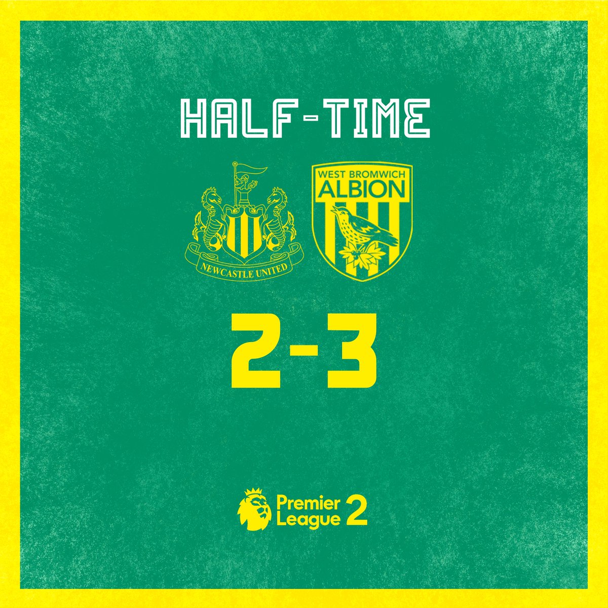 A back and forth first half for our youngsters.

A double from Akeel Higgins either side of Rico Richards' strike sees us go into the break a goal ahead. 👊

#PL2 | #WBA