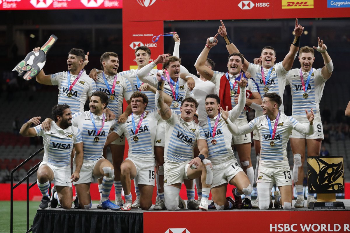 ¡Felicitamos a @lospumas7arg tras ganar una nueva medalla de oro en el Circuito Mundial de @WorldRugby7s! ¡Aguante el rugby argentino! 🐆 #VamosLosPumas7s #RugbyArgentino
