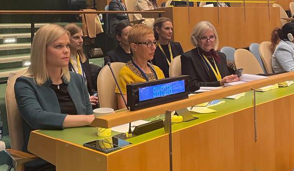 SwedenUN's tweet photo. Opening of 67th Commission on the Status of Women #CSW67!

Sweden will push for a gender perspective in all innovation &amp; technology in the digital age. Scientific progress must be gender-equal at its core for the benefit of all.

🇸🇪 CSW-delegation lead by Minister @Pau_Brandberg https://t.co/FtUwBsGRtL